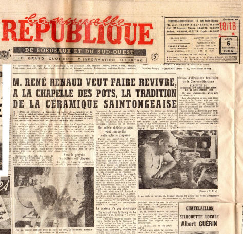 Extrait de La Nouvelle Republique de Bordeaux et du Sud-Ouest du 06 septembre 1955